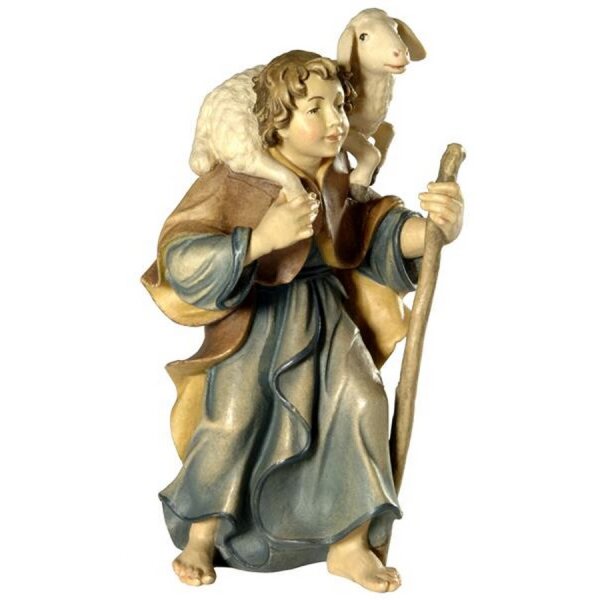 Shepherd with sheep - color - 11 inch