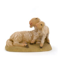 Pecora con agnello - colorato - 20 cm