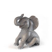 Baby elephant sitting - color - 5 inch