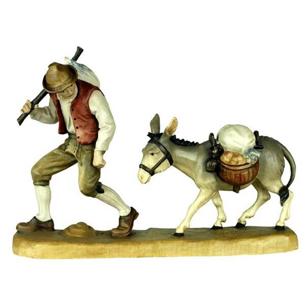 Shepherd with donkey - color - 6¼ inch