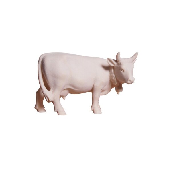 Cow looking right - natural wood - 2 inch