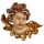Angel head Leonardo with rose left - colored - 2,5 inch