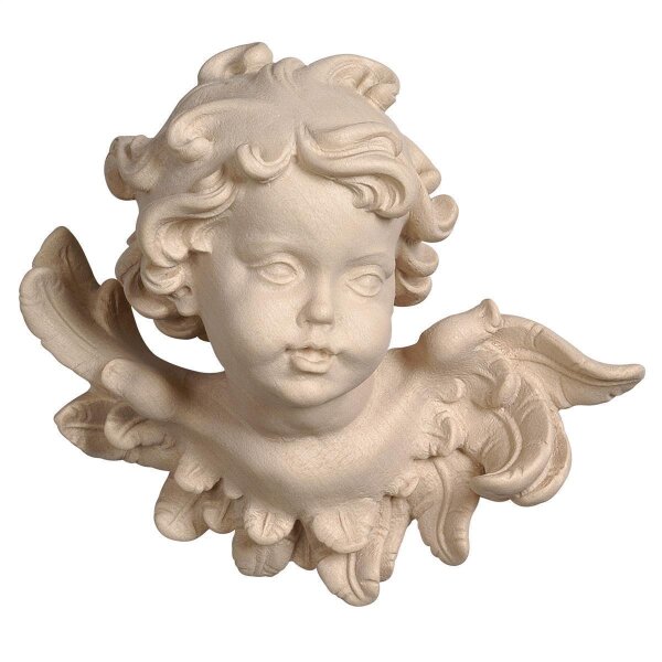Angel head Leonardo left - natural wood - 2,5 inch
