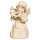 Bell angel with horn - natural wood - 3 inch