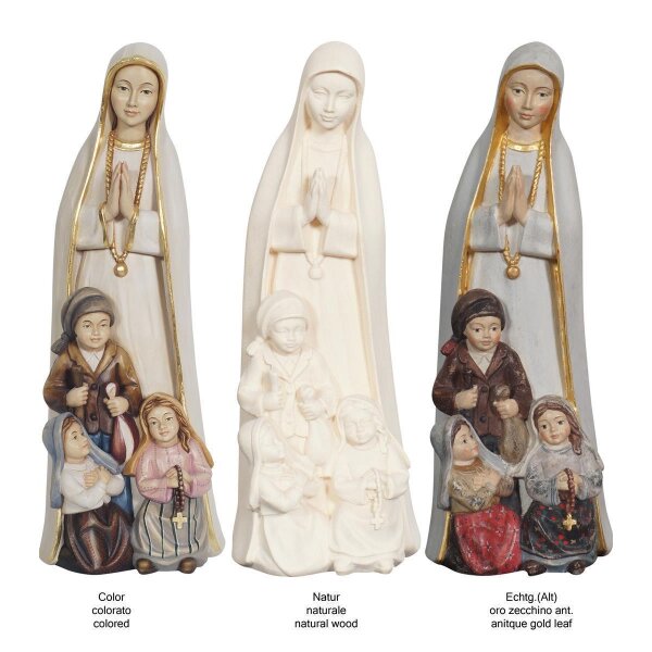 Our Lady of Fátima with little shepherds - colored - 3 inch