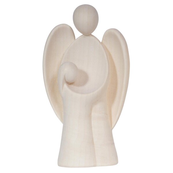 Guardian angel Amore with girl - natural wood - 3 inch