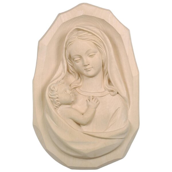Madonna parete con bambino - naturale - 7,5 cm