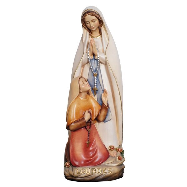 Madonna Lourdes con Bernadetta - colorato - 8 cm