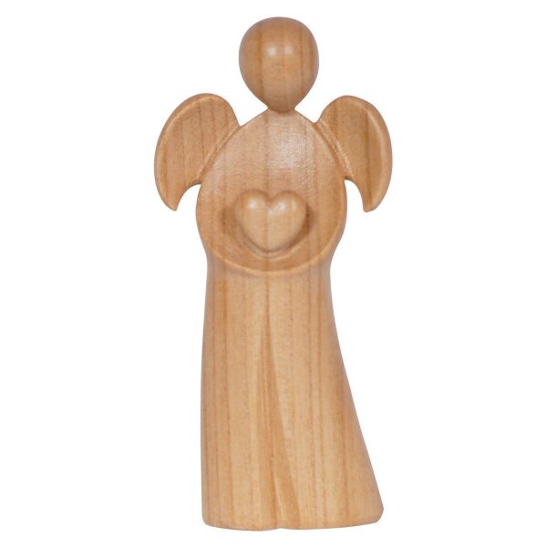 Angelo Amore con cuore legno ciliegio - satinato - 9 cm