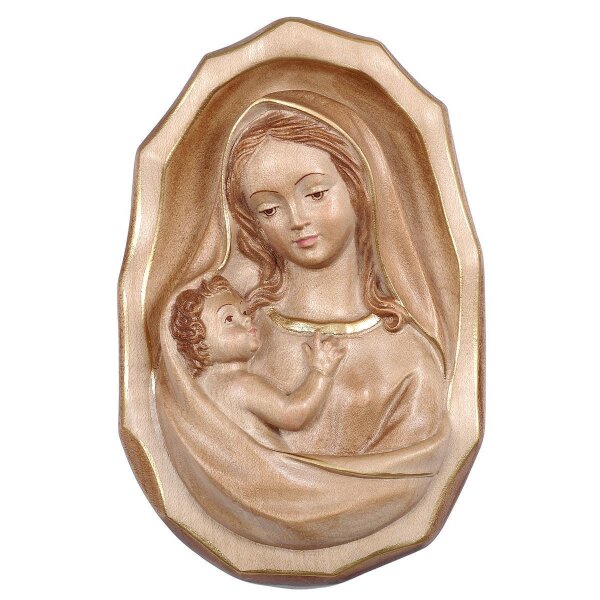 Madonna parete con bambino - br.3 col. - 9 cm