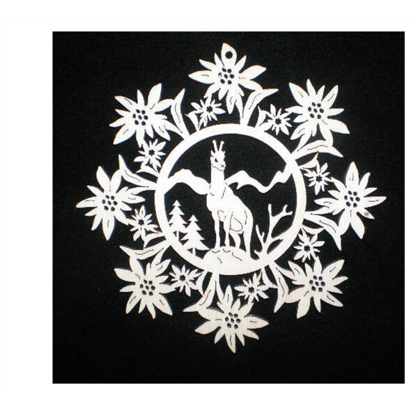 Edelweiss mit Gemse - Natur - 9 cm (Set 10 pcs)