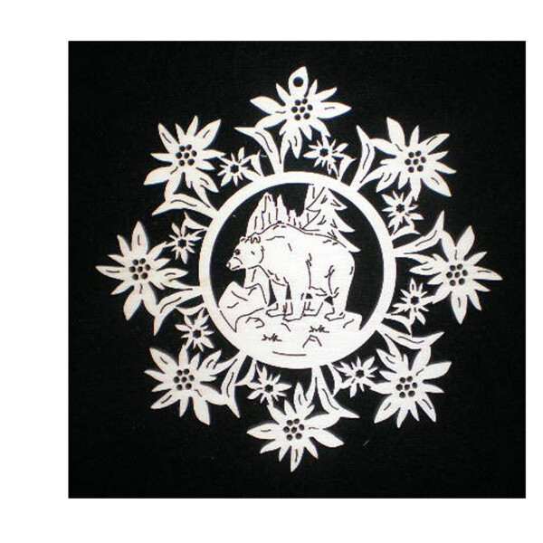 Edelweiss mit Bär - Natur - 9 cm (Set 10 pcs)
