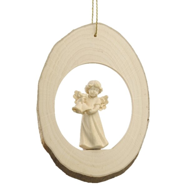 Fetta di tronco con angelo Mary campane