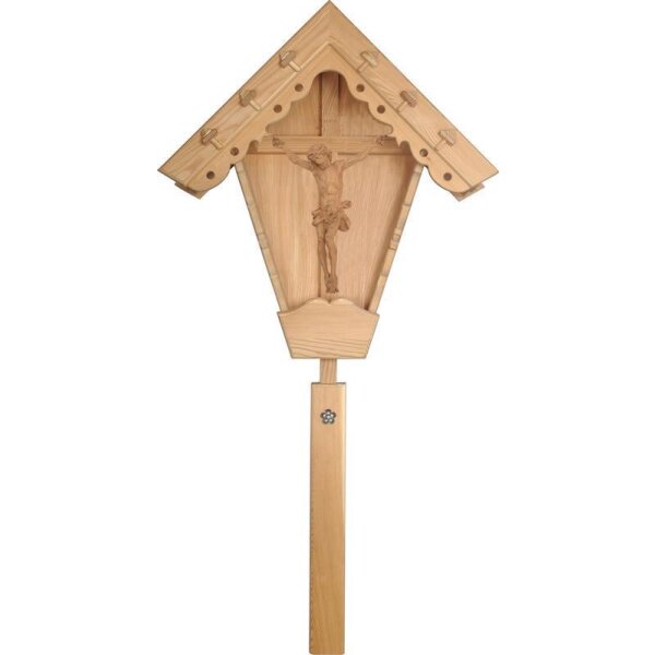 Croce di campagna con corpo barocco in quercia