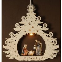 Christmas Tree, electric with St. Fam. Bethlehem