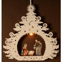 Christmas Tree, electric with St. Fam. Bethlehem