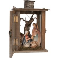 Wooden lantern with Stable and Family M 15cm