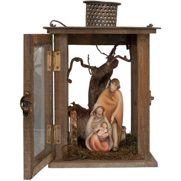 Wooden Lantern with Holy Family