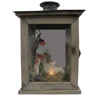 Wooden lantern with stable and illumination