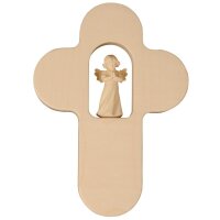 Kinderkreuz mit betenden Engel 4 cm, Holz