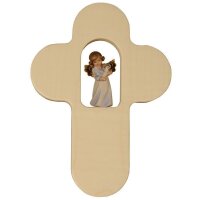 Kinderkreuz und Engel mit Taube 4 cm, Holz