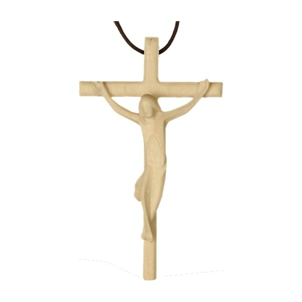 Cross necklace with Jesus, (wood)