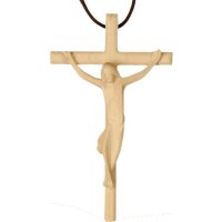 Cross necklace with Jesus, (wood)