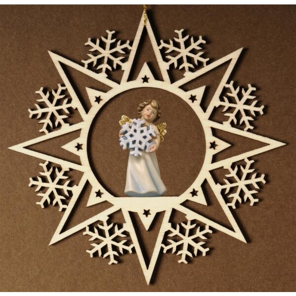 Crystal star with angel snowflake