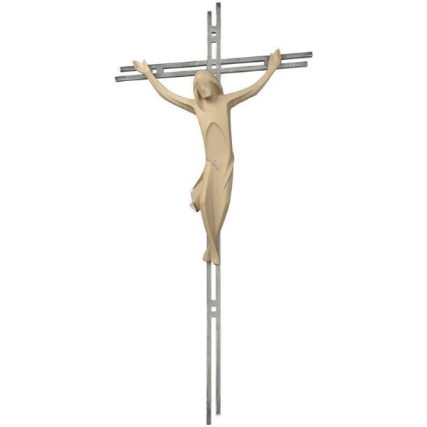 Gesù Cristo semplice su croce doppia dacciaio