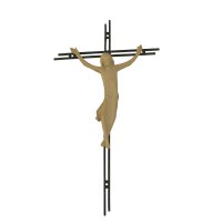 Crucifix, with a double bar made of steel