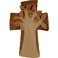 Lebensbaum Kreuz, Holz geschnitzt