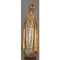 Our Lady of Fátima Pillgrim with crown wood