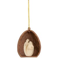 Nutshell with Holy Family in wood