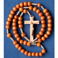 Rosary with barocque cross 4,5cm cherry