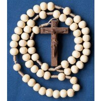 Rosary with barocque cross 4,5cm nut wood