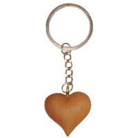 Keyring Pendant - with Heart of precious wood