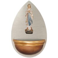 Aquasantiera con Madonna di Lourdes legno