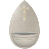 Holy Water Font with small Crucifix in wooden