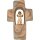 Cross with clouds and  praying angel in wood