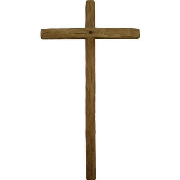 Croce diritta in legno - brunito con più toni - 16 cm