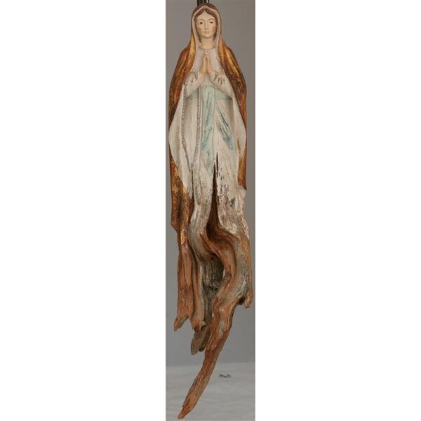 Lourdes Madonna Wurzelschnitzerei - Blattgold 23K - 68 cm