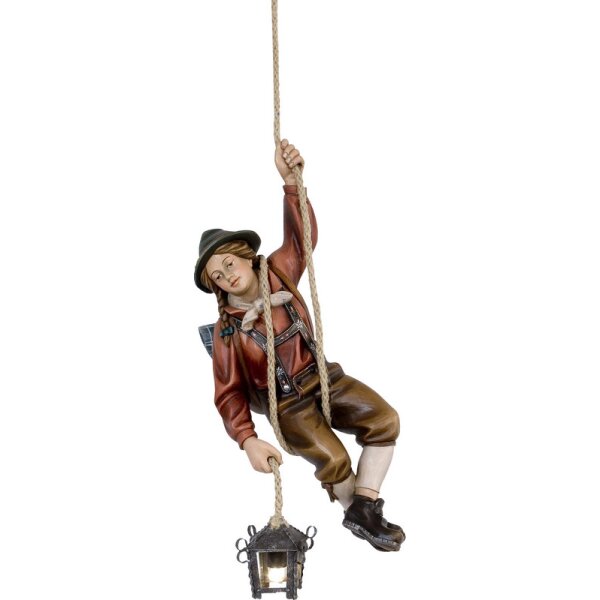 Female Abseiler with Rope and Lantern