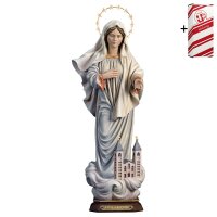 Queen of Peace with church with Halo 12 stars brass +...