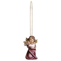 Heart Angel with flute with gold string