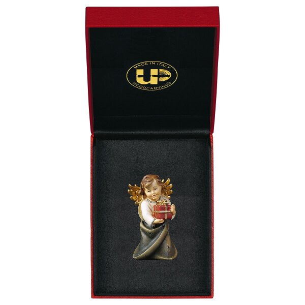 Heart Angel with present with gold string + Case Exclusive