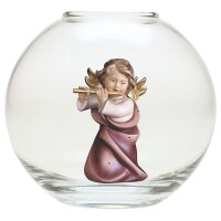 Heart Angel with flute - Glass sphere