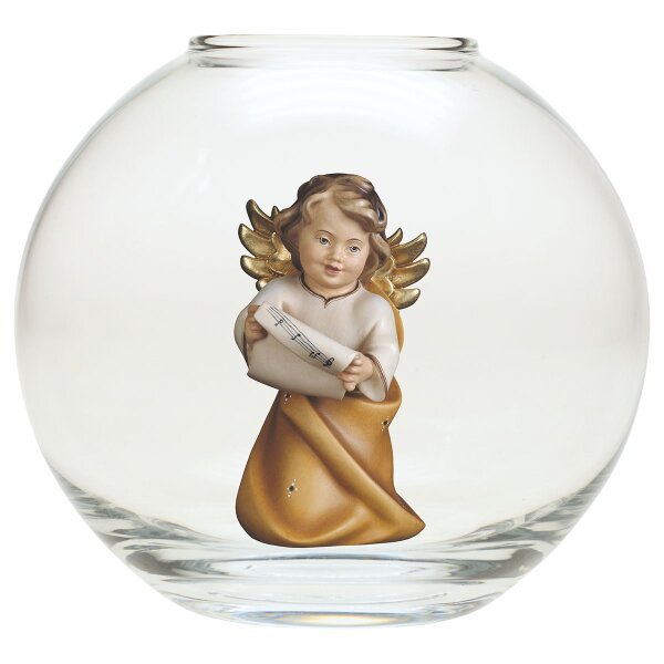 Heart Angel with notes - Glass sphere