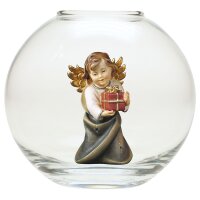 Heart Angel with present - Glass sphere