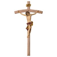 Crucifix Baroque - Cross bent - Linden wood carved