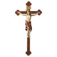 Crocifisso Romanico con corona - Croce Barocca